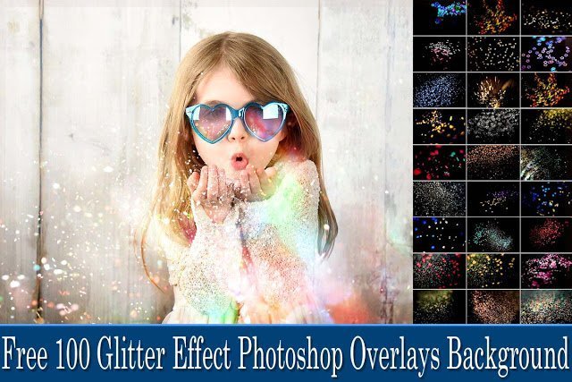 Free 100 Glitter Effect Photoshop Overlays Background