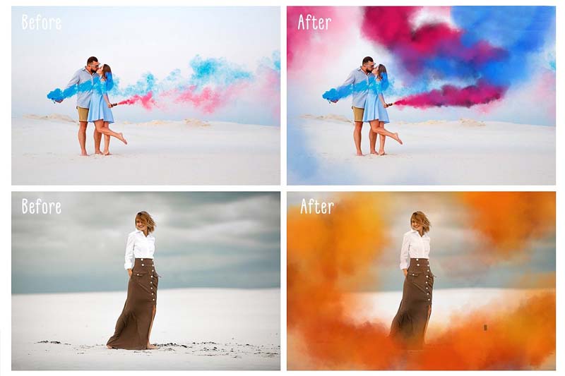 Colorful Smoke Photo Overlays