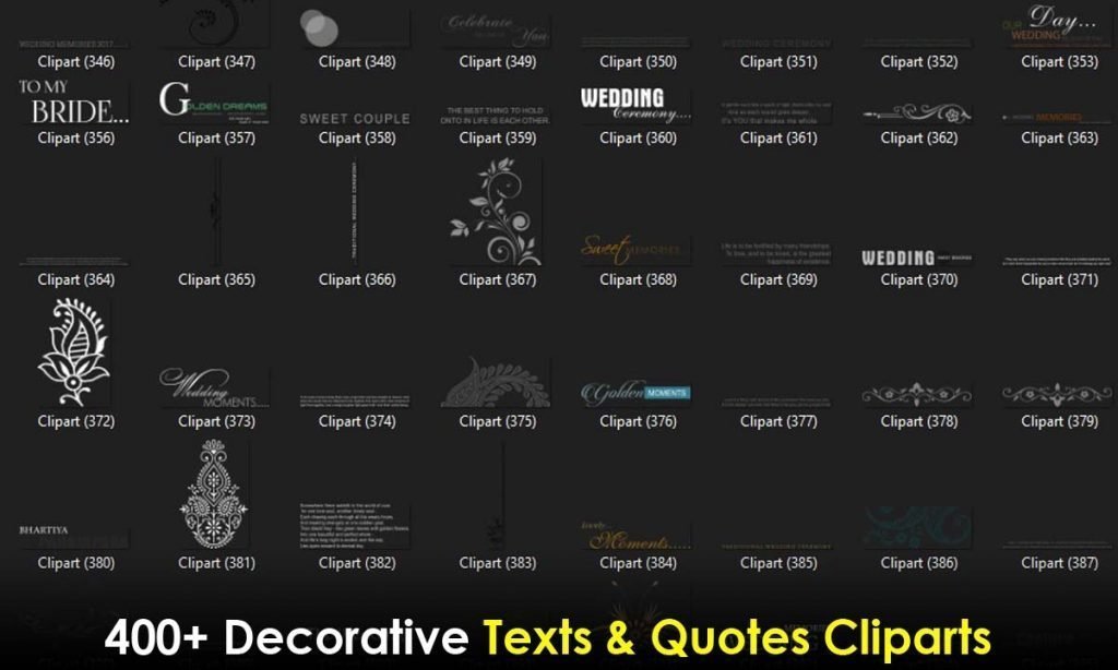 400+ Decorative Texts & Quotes Cliparts