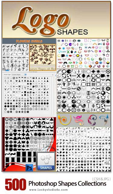 500 Photoshop Shapes Collections