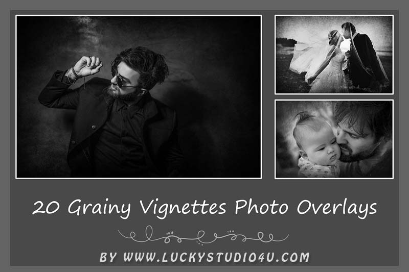 20 Grainy Vignettes Photo Overlays