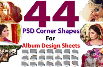 44 PSD Corner Shapes For Album Design Sheets