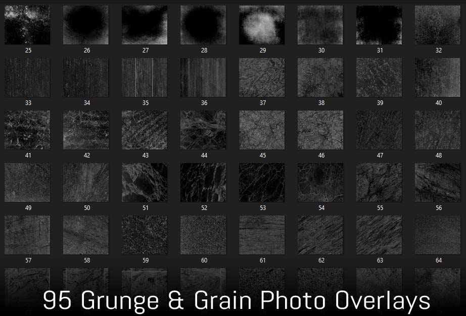 95 Grunge & Grain Photo Overlays