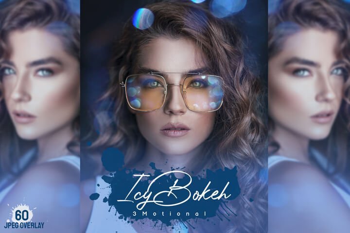 60 Icy Bokeh Overlays Natural Light Leak Effect