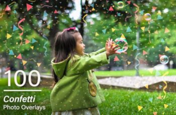 100 Confetti Photo Overlays Free Download