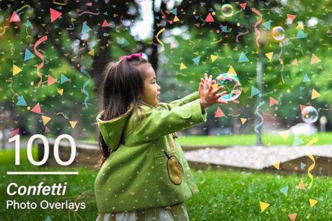 100 Confetti Photo Overlays Free Download
