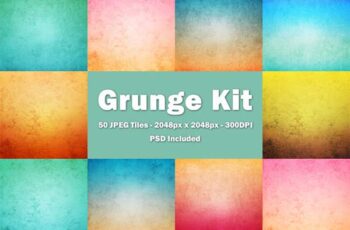50 Grunge Kit With Textures PSD File