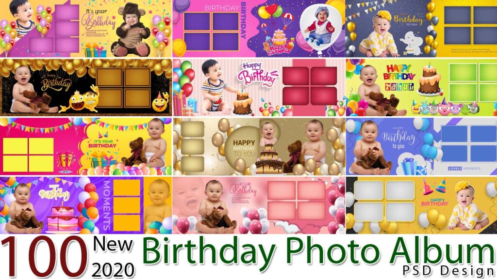 100 New 2020 Birthday Photo Album PSD Design