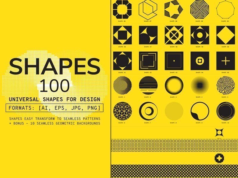 100-Geometric-Photoshop-Shapes