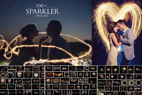 Free Download 160 Sparklers Overlays Pack For Photoshop