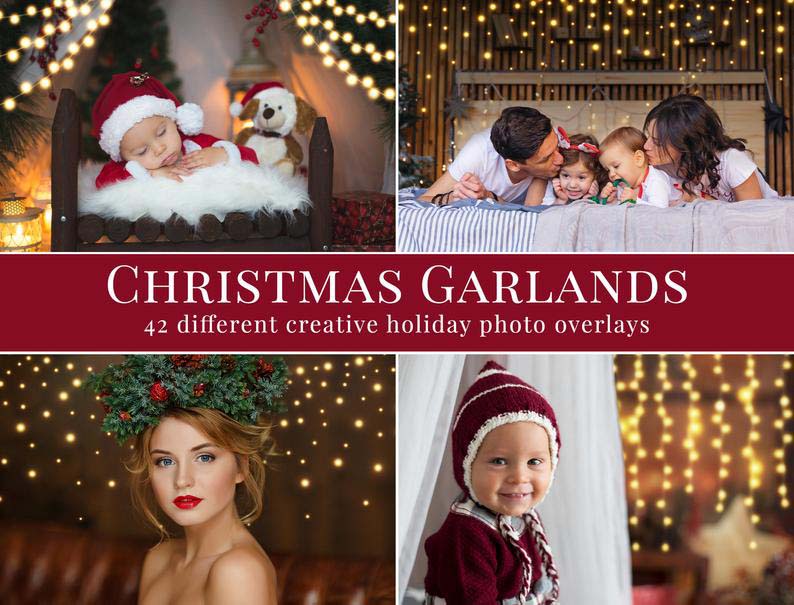 Download Christmas Garlands Photo Overlays