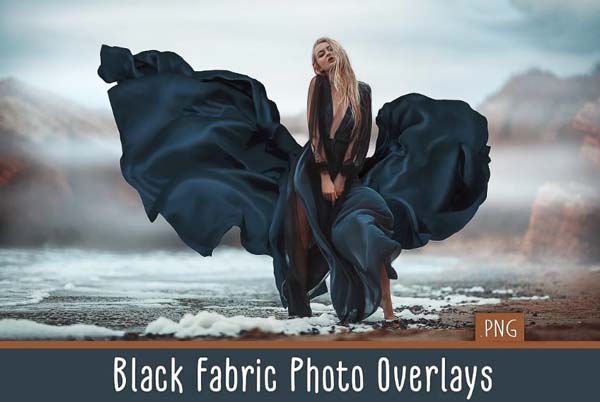 Black Fabric Photo Overlays