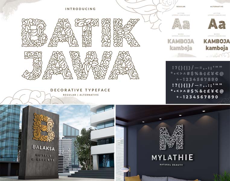 Batik Jawa Decorative Handwritten Creative Fonts