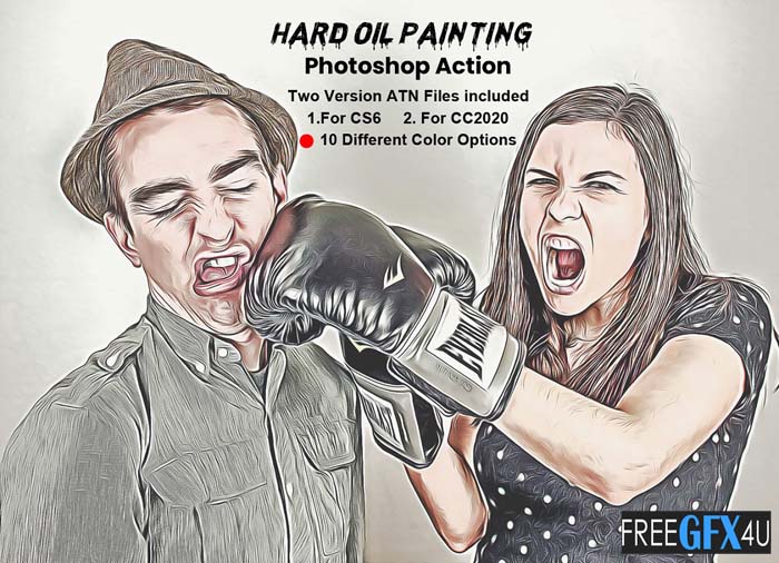 Hard Oil Painting Photoshop Action