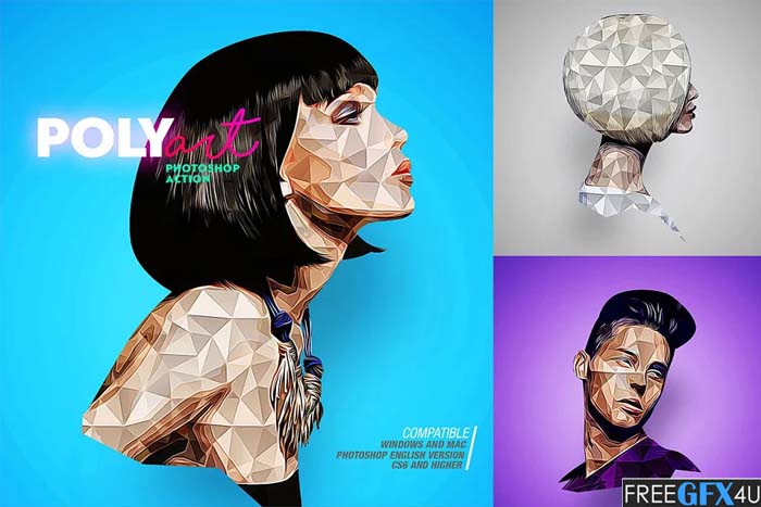 Low Poly Photoshop Action CS6+