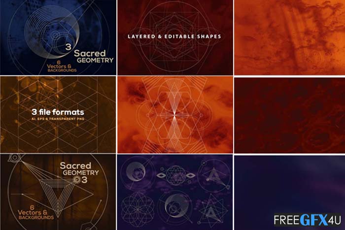 18 Vector Geometric Shapes Background