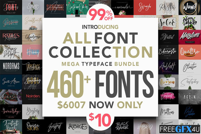 All Fonts Collection Mega Typeface Bundle