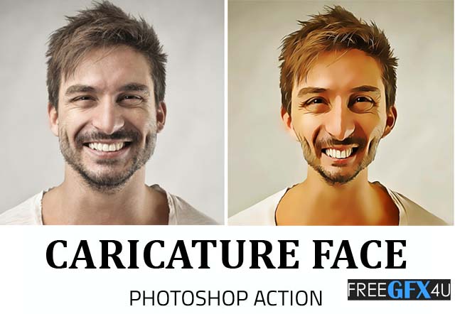 Caricature Face Photoshop Action