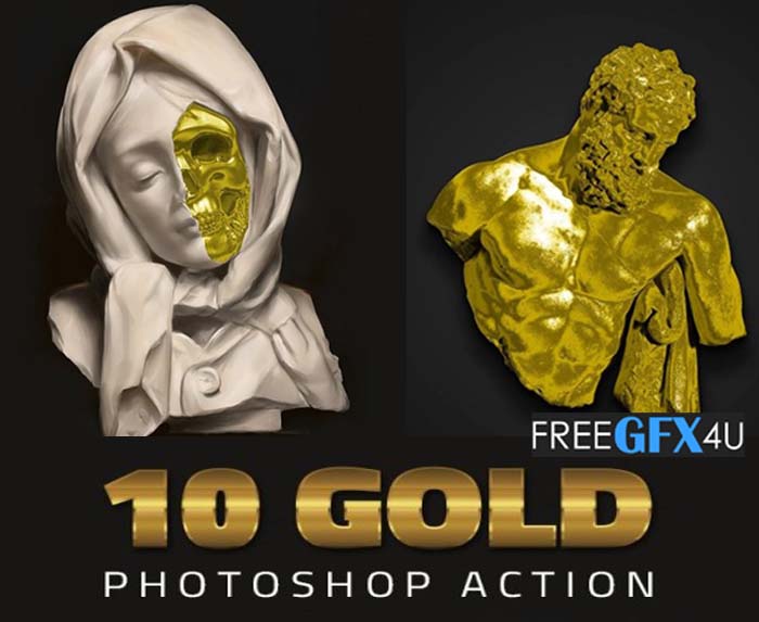 10 Gold Effect Photoshop Action