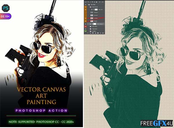 Vector Canvas Art Painting Photoshop Action