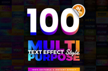 100 New 2022 Text Style Effect Vector Bundle Free Download
