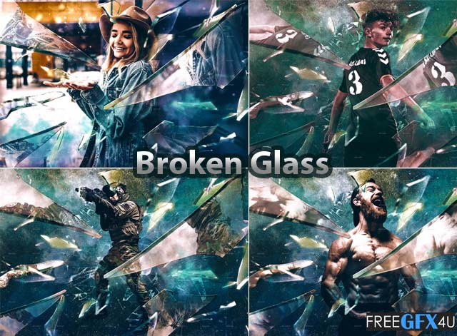 Free Download Broken Glass Photoshop Template