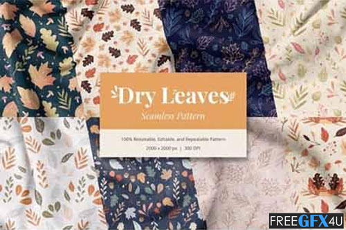 Free Download Dry Leaves Seamless Pattern