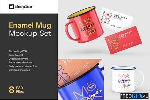 Free Download Enamel Mug Mockup Set