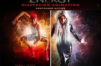 Free Download Energy Dispersion Animation Photoshop Action