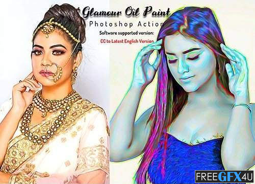 Free Download Glamour Oil Paint Photoshop Action