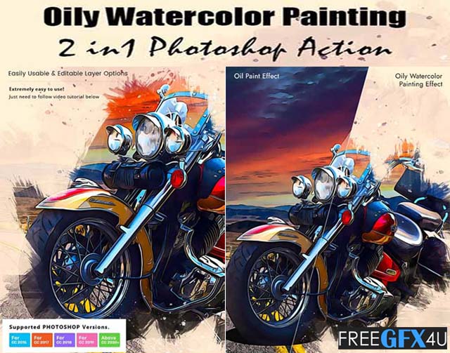 Free Download Oily Watercolor Painting Action