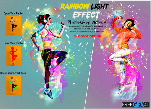 CreativeMarket - Rainbow Light Effect PS Action