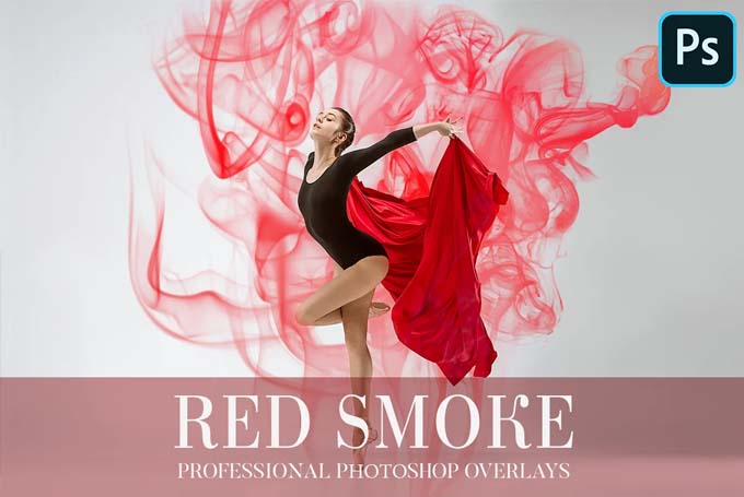 CreativeMarket - Red Smoke Photoshop Overlays