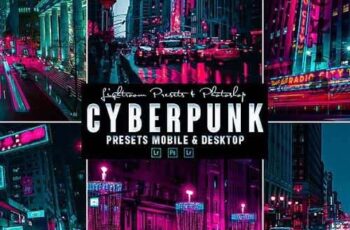 Cyberpunk Photoshop Action & Lightroom Presets