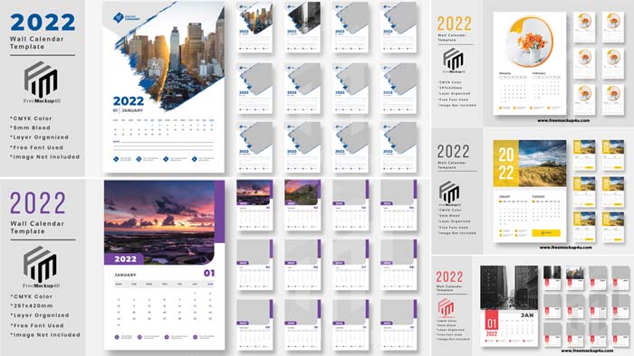 Top 10 Best Wall Calendar 2022 Design PSD Templates