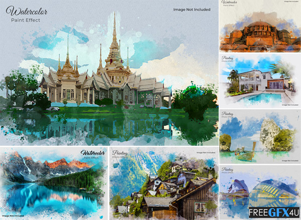 Top 10 Watercolor Photo Effect PSD Bundle