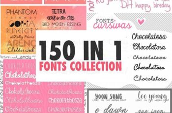 150 Awesome Fonts Collection Bundle Free Download