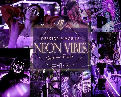 18 Neon Vibes Lightroom Preset and Photoshop Actions