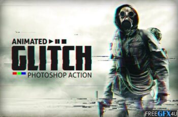 Animated Glitch Photoshop Action Free Download