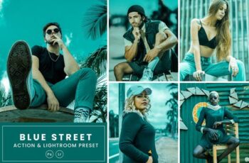 Blue Street Effect Action And Lightroom Presets