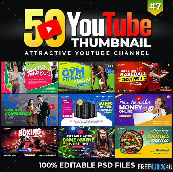 Graphicriver - 50 Youtube Thumbnail Templates
