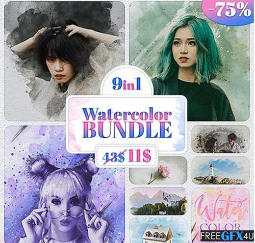 Graphicriver - 9 IN 1 Watercolor Bundle 35404112