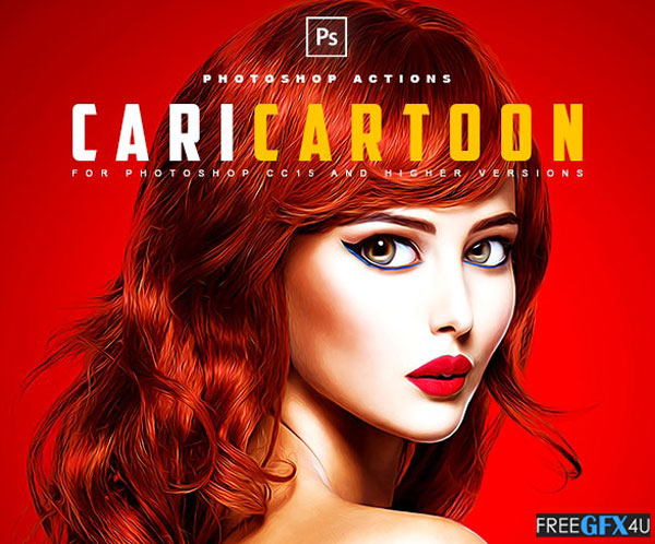 Graphicriver- Caricartoon Photoshop Actions 34488088