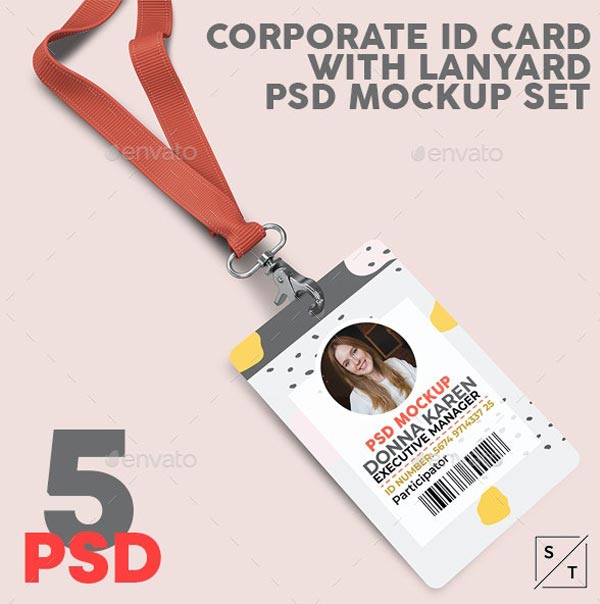 Graphicriver - Corporate ID Card With Lanyard PSD Mockup