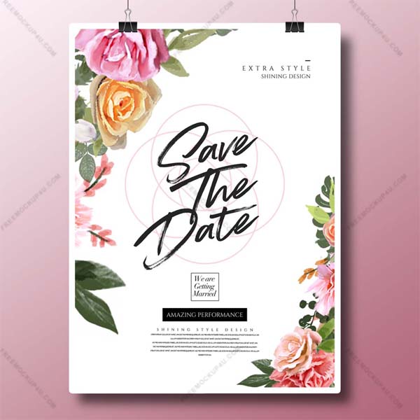 Modern Romantic Save The Date Wedding Invitation Templates