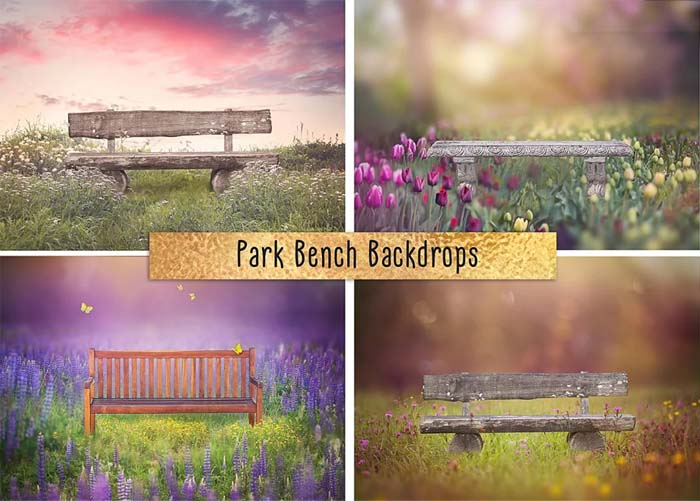 Creativemarket - Park Bench Backdrops Free Download