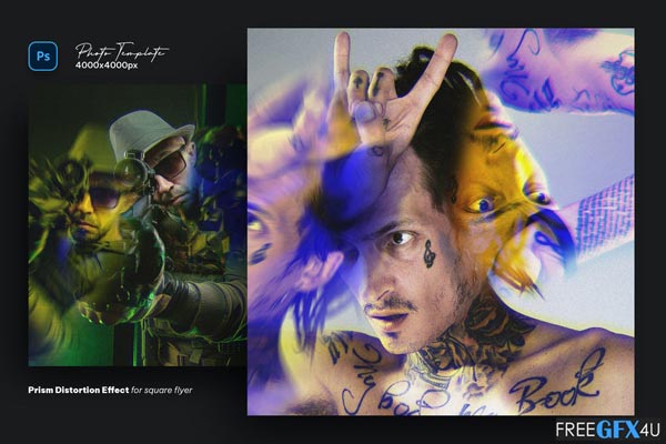 Prism Distortion Effect For Square Flyer