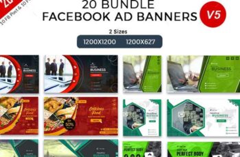 Graphicriver – 20 Facebook Ad Banners V5 Bundle