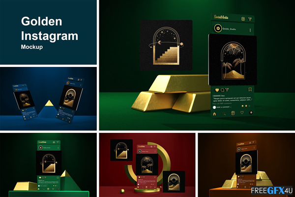Golden Instagram Mockup