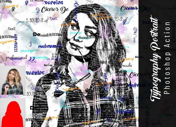 CreativeMarket - Typography Portrait PS Action 6917704